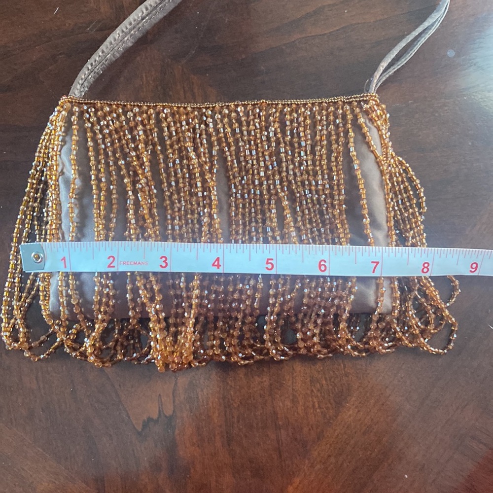 🦊 Cache brown beaded evening bag. - Picture 3 of 7